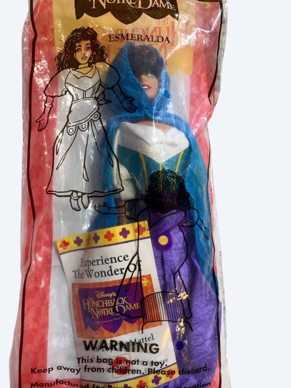 Disney Hunchback Of Notre Dame Esmeralda Toy Burger King Meal